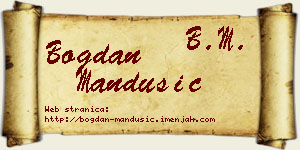 Bogdan Mandušić vizit kartica